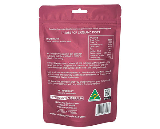 FDA (FREEZE DRY AUSTRALIA) FREEZE DRIED VENISON COOKIE- PET TREAT